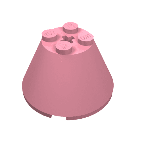 Cone 4 x 4 x 2, Axle Hole [Plain] em Rosa