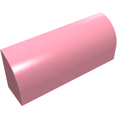 Brick Curved 1 x 4 x 1 1/3 No Studs, Lowered Inside Support em Rosa