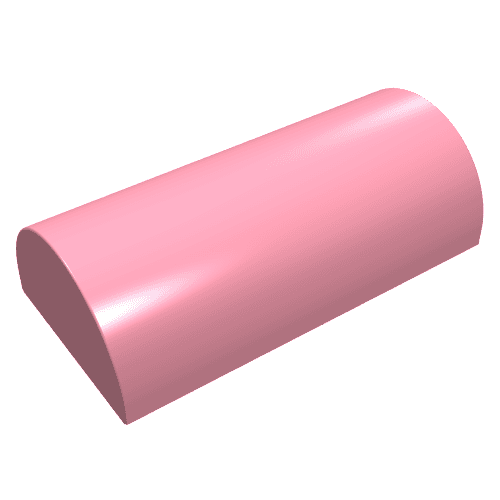 Brick Curved 2 x 4 Double, No Studs, without Groove em Rosa
