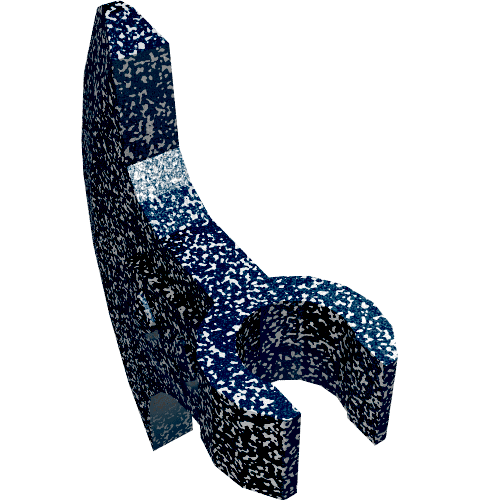 Weapon Axe Head, Clip-on (Viking) [Thick Clip] em Preto salpicado de prata