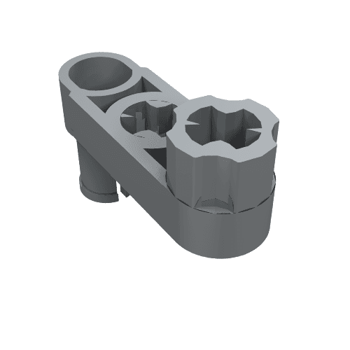 Technic Beam 3 x 0.5 Liftarm with Boss and Pin / Crank em Cinza claro perolado