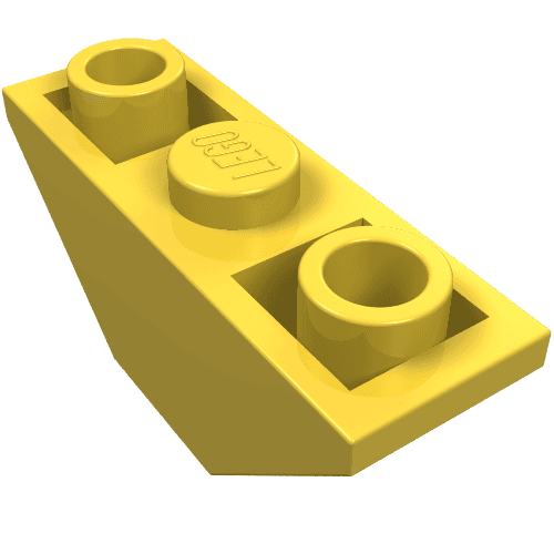 Brick Sloped Inverted 45° 3 x 1 Double with 2 Completely Open Studs em Amarelo