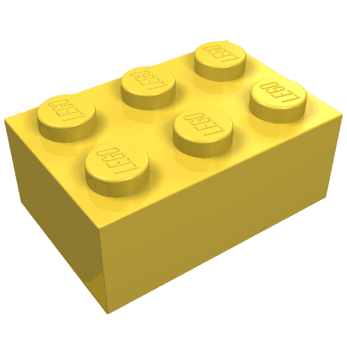 Brick 2 x 3 without Cross Supports em Amarelo