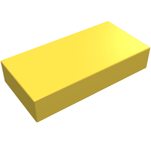 Tile 1 x 2 without Groove em Amarelo