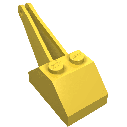 Slope Brick 45 2 x 3 x 1 & 1/3 Double Crane em Amarelo