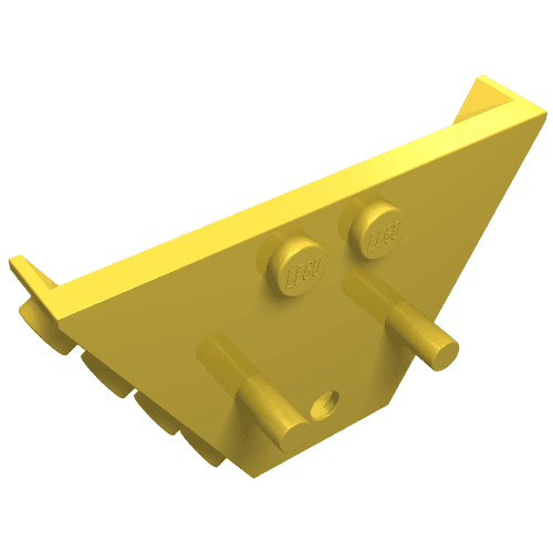Panel, Trapezoid, Tipper End Flat with Pins, 1 x 2 Anti-studs em Amarelo