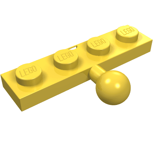 Plate Special 1 x 4 with Towball em Amarelo