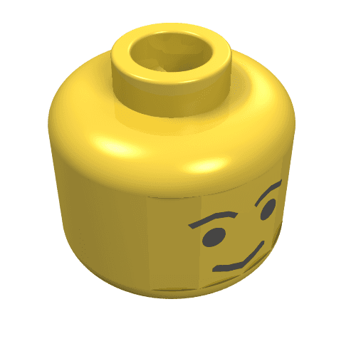 Minifig Head, Standard Grin and Eyebrows Print