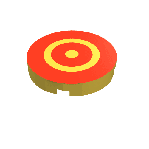 Tile Round 2 x 2 with Red Rings Print