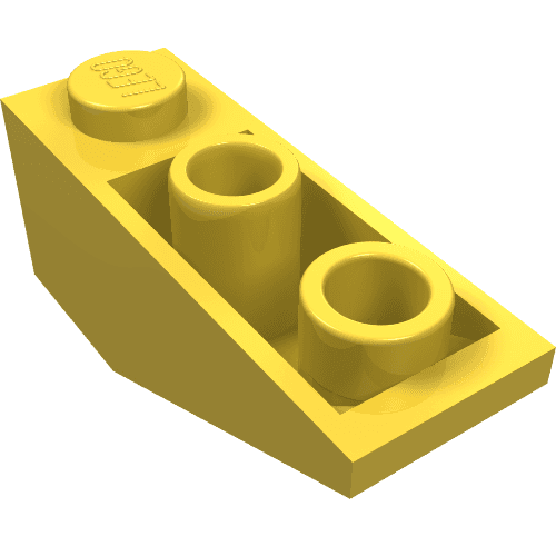 Brick Sloped Inverted 34° 3 x 1 without Internal Stopper em Amarelo