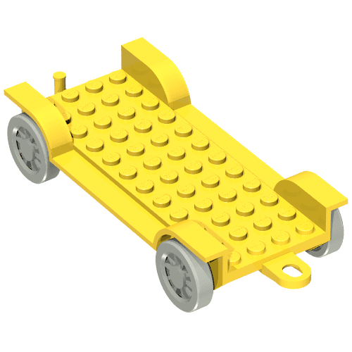 Fabuland, Vehicle Base, Car Chassis 12 x 6 with Tow Hook [Complete Assembly] em Amarelo