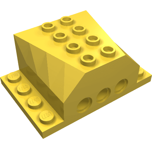 Engine Block 4 x 6 x 2 with Wedged Center, Recessed Edges and Pin Holes em Amarelo