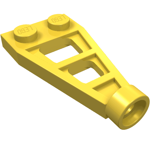 Plate Special 1 x 2 with Long Stud Receptacle (Space Wing) em Amarelo