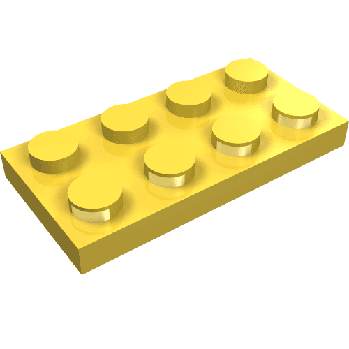 Plate 2 x 4 with Electric Contacts em Amarelo