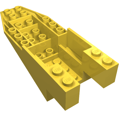 Brick Wedged, Sloped Inverted 11 x 4 x 2 2/3 Cockpit em Amarelo