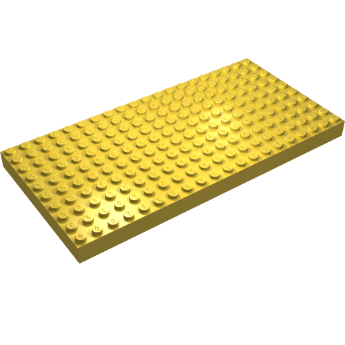 Brick 10 x 20 without Bottom Tubes, with '+' Cross Support (early Baseplate) em Amarelo