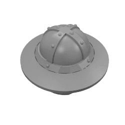 Helmet with Chinstrap and Wide Brim em Cinza escuro perolado