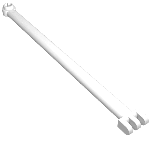 Hinge Bar 12L with 3 Fingers and Open End Stud em Branco