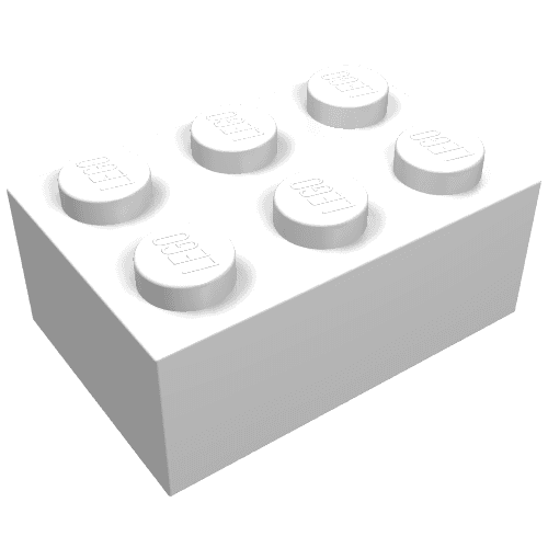 Brick 2 x 3 without Cross Supports em Branco