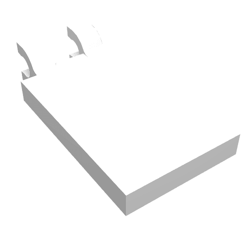 Tile Special 2 x 3 with 2 Clips [Thick U Clips] em Branco