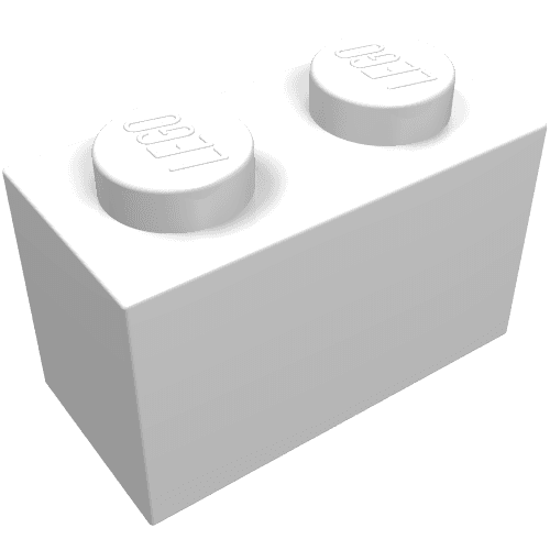 Brick 1 x 2 without Bottom Tube em Branco