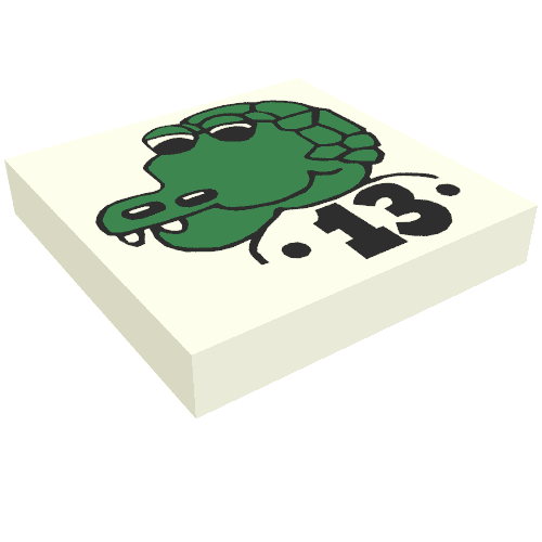 Tile 2 x 2 with Fabuland Crocodile Print