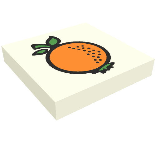 Tile 2 x 2 with Fabuland Orange Print
