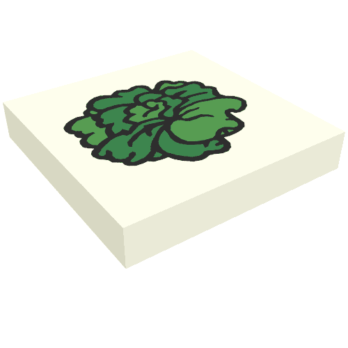 Tile 2 x 2 with Fabuland Lettuce Print