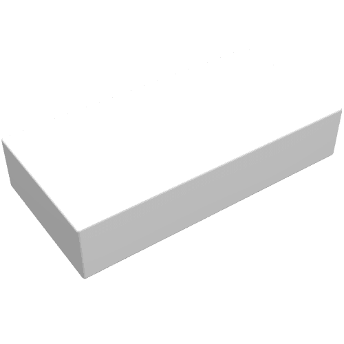 Tile 1 x 2 without Groove em Branco