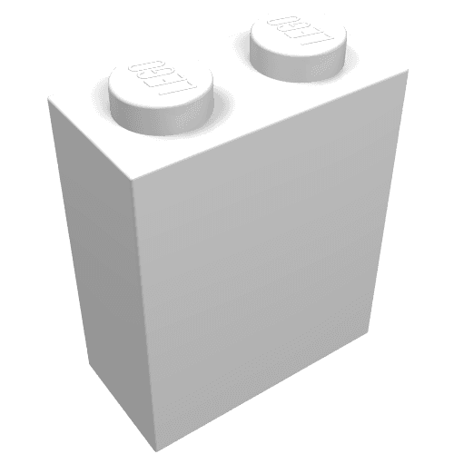 Brick 1 x 2 x 2 with Inside Axle Holder em Branco