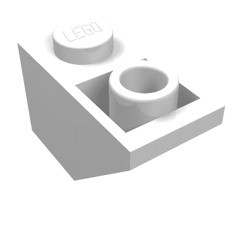 Brick Sloped Inverted 45° 2 x 1 [Old Type with Small Stud Hole] em Branco