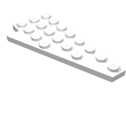 Wedge Plate 8 x 4 Wing Right with Stud Notch em Branco