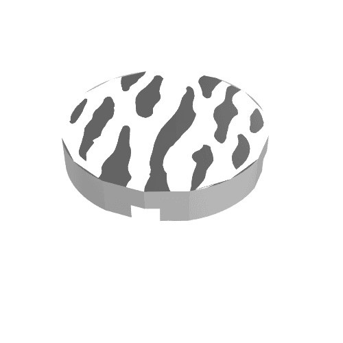 Tile Round 2 x 2 with Zebra Stripes Print