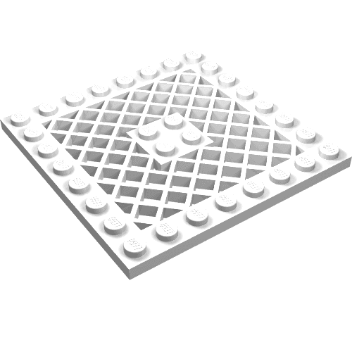Plate Special 8 x 8 with Grille [No Hole in Center] em Branco