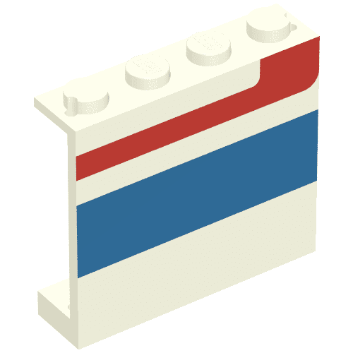 Panel 1 x 4 x 3 - Solid Studs with Red/Blue Stripe Left Print