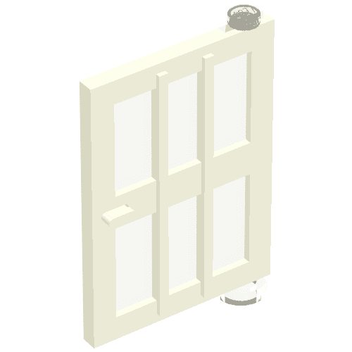 Door 1 x 4 x 5 Right with 6 Panes em Branco