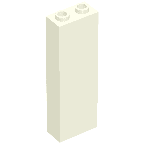 Brick 1 x 2 x 5 without Side Supports em Branco