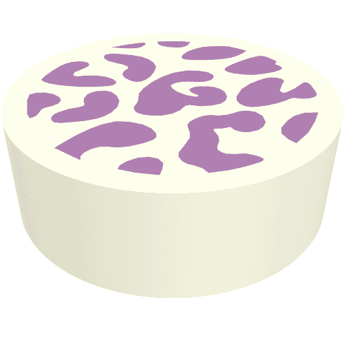 Tile Round 1 x 1 with Lavender Leopard Print