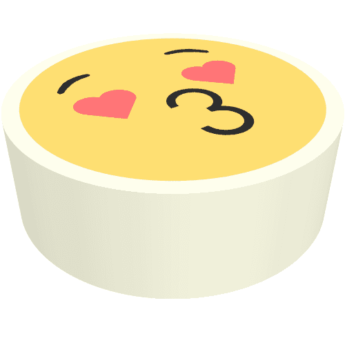Tile Round 1 x 1 with Smiley, Kiss Face, Heart for Eyes Print