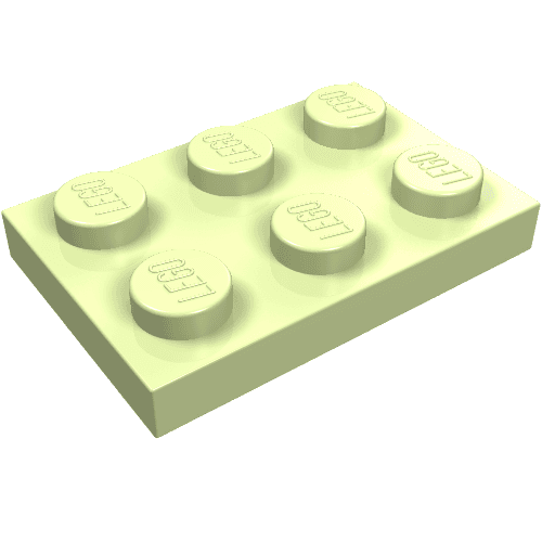 Plate 2 x 3 em Verde amarelado
