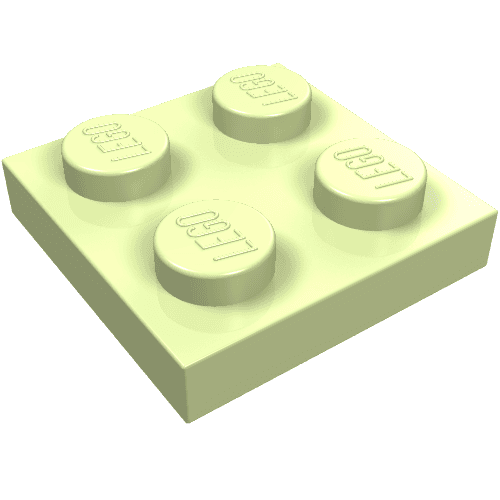 Plate 2 x 2 em Verde amarelado