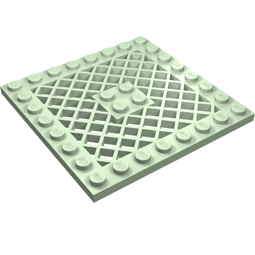 Plate Special 8 x 8 with Grille [No Hole in Center] em Verde claro