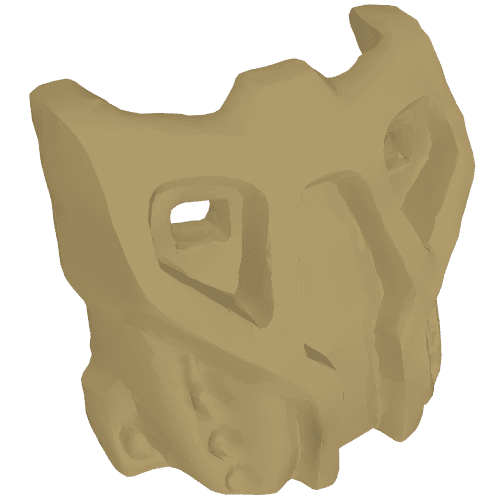 Large Figure Mask Krana Su em Dourado fosco escuro