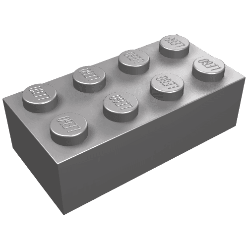 Brick 2 x 4 em Prata fosco