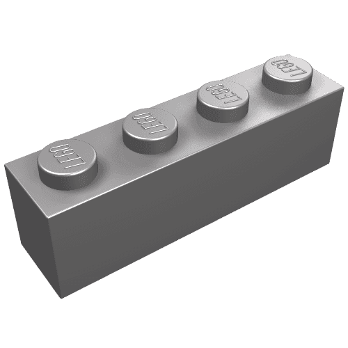 Brick 1 x 4 em Prata fosco