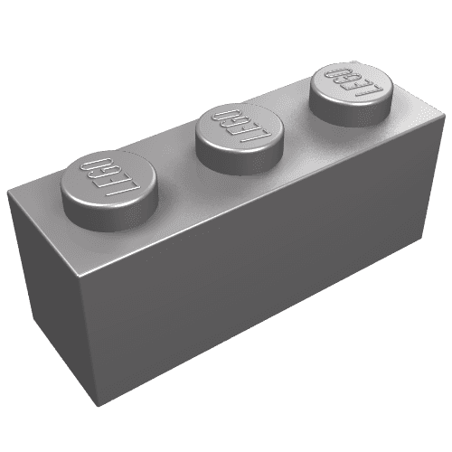 Brick 1 x 3 em Prata fosco