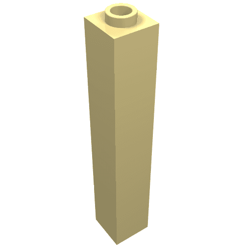 Brick 1 x 1 x 5 with Blocked Open or Hollow Stud em Amarelo claro