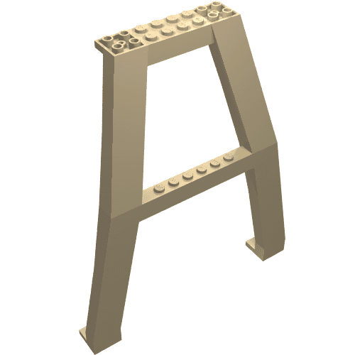 Support Crane Stand Double with Studs on Cross-Brace em Bege