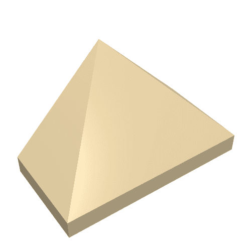 Brick Sloped 45° 2 x 1 Triple with Ovoid Bottom Pin em Bege