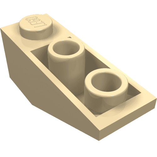 Brick Sloped Inverted 34° 3 x 1 without Internal Stopper em Bege